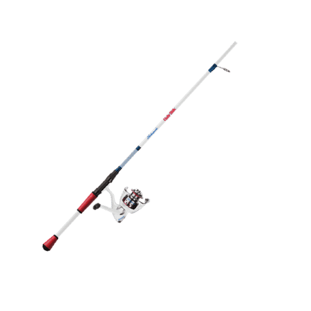 red white and blue spinning reel