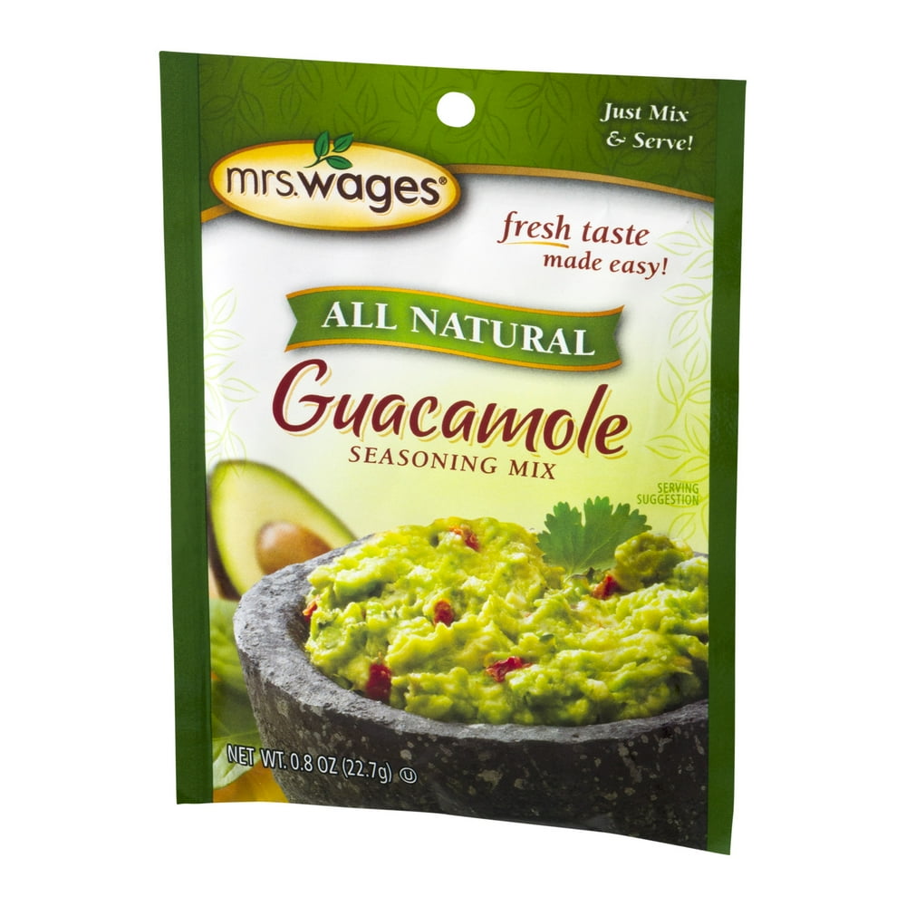 Mrs. Wages All Natural Guacamole Seasoning Mix, 0.8 oz Pouch