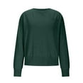 thumbnail image 4 of Fiaer Pullover Sweaters for Women Plus Size Trendy White Crew Neck Long Sleeve Loose Fit Warm Comfort Tops Army Green XXL, 4 of 5