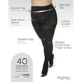 thumbnail image 3 of MeMoi Women's Curvy Twin Rib Opaque Nylon Control Top Tights - Womens - Female, 1X-2X, Black, 3 of 7