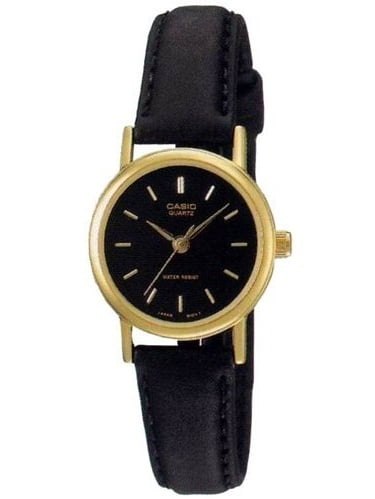 casio leather strap women's watch