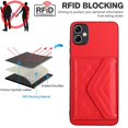 thumbnail image 6 of Allytech Galaxy A04e Wallet Case with Hand Wrist, Luxury PU Leather Shockproof RFID Blocking Cards Slots Stand Magnetic Closure Phone Case Cover for Samsung Galaxy A04e, Red, 6 of 9