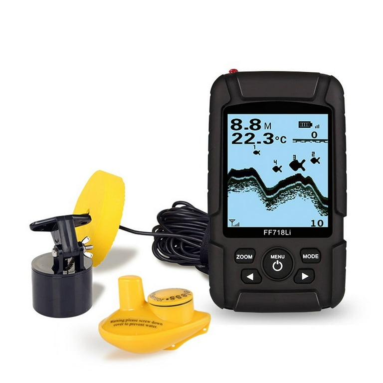 2 fish finders 1 transducer LUCKYLAKER Sonar Handheld Finder Portable Water Depth Finder Boat Kayak Wireless Transducer Fish : Electronics Measure water depth and identify structure where fish lurk Get the approximate location of school of fish or solitary fish With battery safe mode and low battery indicator Big and clear LCD display With Green LED backlight 5 different selectable sensitivity settings With fish depth scale and audible fish alarm Removable transducer float Water How To Level a Fish