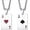 Couple Set, variant on Stainless Steel Ace of Spades Pendant Necklace for Men and Women Poker Card Pendant with 24 Inch Link Chain