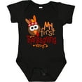 thumbnail image 3 of Inktastic My 1st Thanksgiving Cute Turkey with Feathers Boys or Girls Baby Bodysuit, 3 of 5