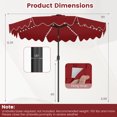 thumbnail image 3 of Gymax Solar Outdoor Market Table Umbrella w/104 Color-Changing Flowing LED Lights Red, 3 of 10
