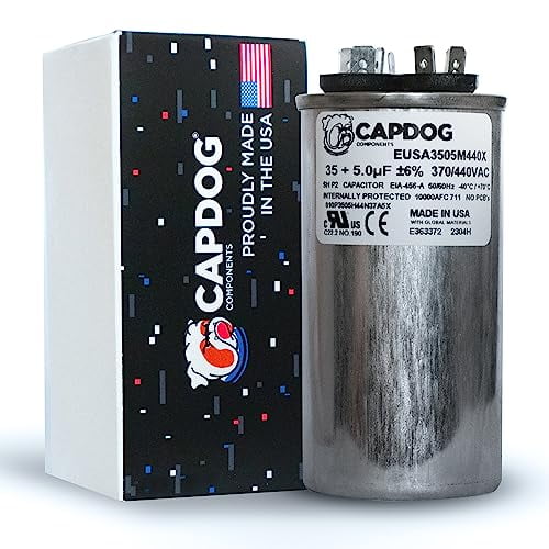2-Pack 60 / 5 MFD 440 Volt Dual Round Run Capacitor Replacement