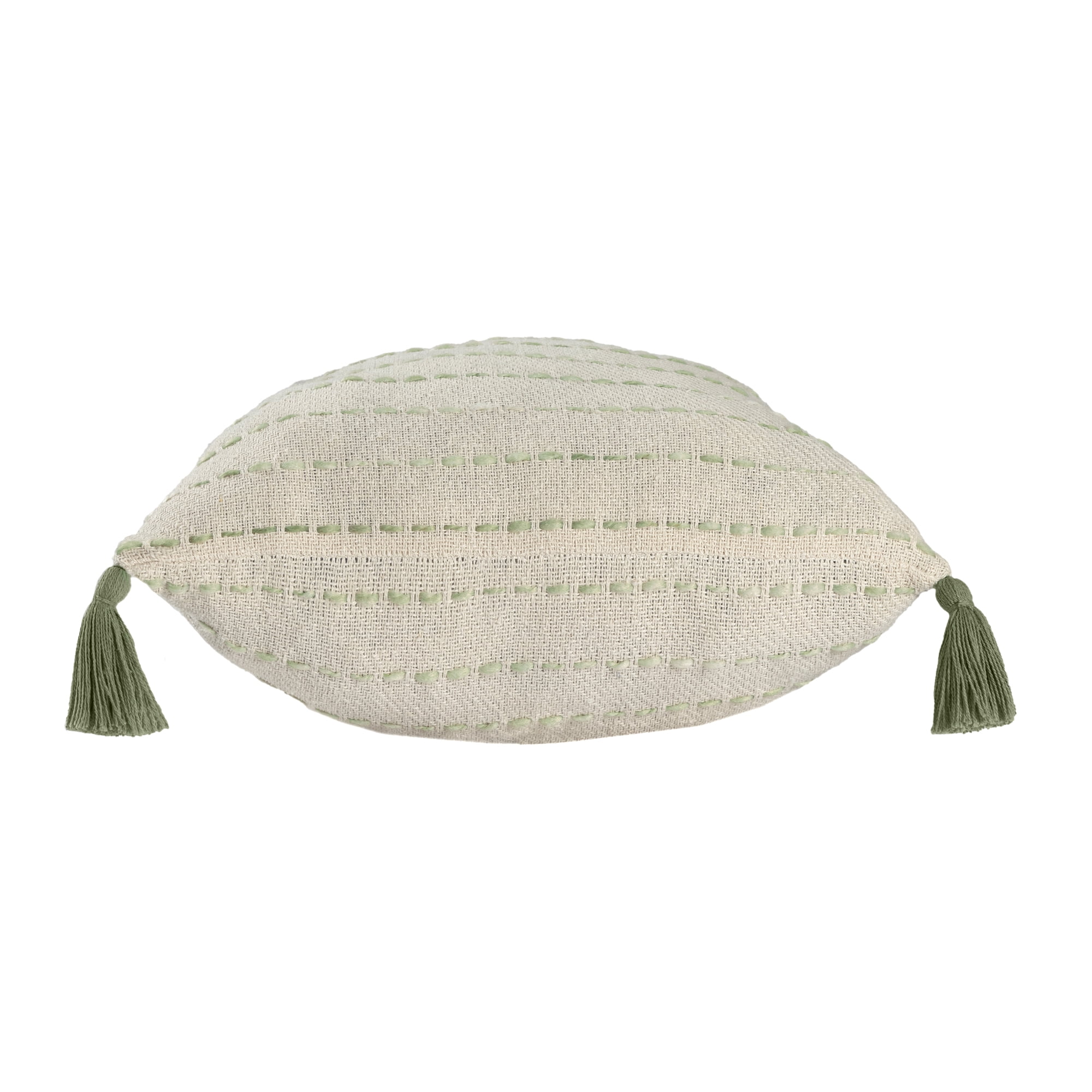 Harlow Hill Melanie 20" x 20" Sage/Ivory Striped Cotton Blend Adult Decorative Throw Pillow Cover