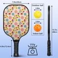 thumbnail image 4 of Pickleball Paddles Set,Pioneer Flower Floral Print Pattern Fiberglass Surface Pickleball Racket Set with 2 Indoor Outdoor Pickleball Balls and Pickleball Bag,Pickle-ball Equipment, 4 of 6
