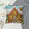 thumbnail image 2 of QZHH  Gingerbread Man Throw Pillow Cushion Cover, Dessert Themed House Colorful Candies Cookie Man Graphic, Decorative Square Accent Pillow Case, Umber, 2 of 5