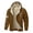 Khaki, variant on Mens Jesus Hoodies Fleece Lined Christian Zip Up Cross Thick Heavyweight Jackets Winter Warm Black L