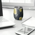 thumbnail image 3 of 12oz Stemless Wine Tumblers Yellow Lemon Fruit Slices DarkBlue Pattern Vacuum Insulated Stainless Steel Travel Tumbler Cups Mug with Lid and Straw for Champaign,Cocktail,Beer with Cleaning Brush, 3 of 5