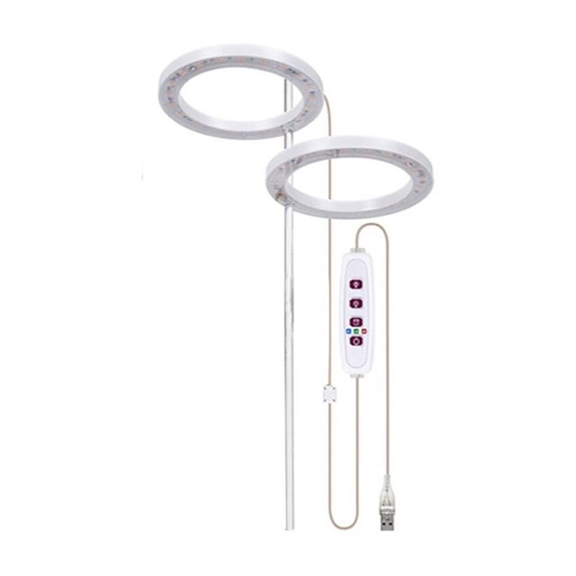 Annular LED Plant Light,Small Growth Light USB Timing Dimming Suitable For Indoor Plant Potted Succulent Fish Tank Light ,Super Long Life