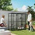 thumbnail image 4 of YYAo Cat Catio, Cat Cage Playpen,Weld Wire Catio Outdoor Indoor with Waterproof Cover, 4 Jumping Platforms, Hammock, 4 of 12