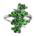 thumbnail image 2 of Floral Chrome Diopside 3.18 Ctw 925 Sterling Silver Women Thanksgiving Ring Size US- 7.5, 2 of 8