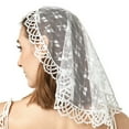 thumbnail image 6 of Lace Mass Veil Traditional Wedding Church Bridal Veil Mantilla Veil for Formal, 6 of 9