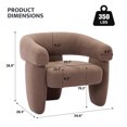 thumbnail image 4 of BRILHAMEZ Modern Velvet Barrel Accent Chair, Upholstered Single Sofa Lounge Chair for Living Room Bedroom, Brown, 4 of 8