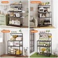 thumbnail image 5 of Simenmax 31.5" Kitchen Bakers Rack with Power Outlet, 4-Tier Adjustable Microwave Stand, Coffee Bar Station, Gray Storage Shelf Appliance Organizer, 5 of 8