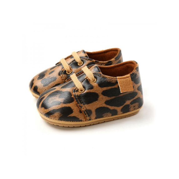 Ochine Baby Boy High Grade PU Lace-up Non-slip Soft Sole Fashion Toddler Frist Waliking Shoes