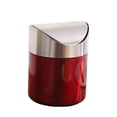 thumbnail image 1 of Stainless Steel Trash Can for Home Use Compact Size Red Color Durable and RustResistant 1pc, 1 of 9