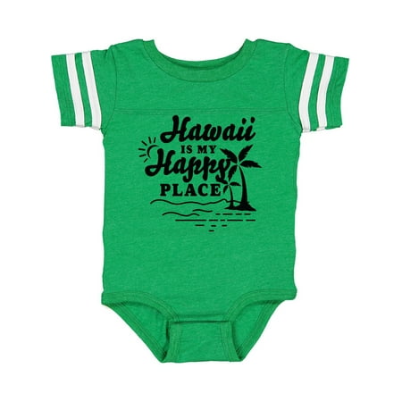 

Inktastic Hawaii is My Happy Place with Palm Trees Gift Baby Boy or Baby Girl Bodysuit