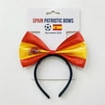 thumbnail image 3 of Spain Flag Bow Headband 2 count -  Stay-Shape Spanish Patriotic Hair Accessory for Women - Red and Yellow Headwear for Soccer Tournament 2026 Soccer Fan Gear,  Day, Parade, 3 of 6