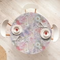 thumbnail image 4 of Ambesonne Vintage Fitted Round Tablecloth, Blooming Meadow Dream Daisy, 36"- 40" Diameter, Pale Mauve and Multicolor, 4 of 5