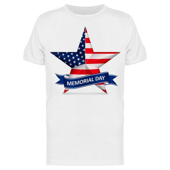 Ribbon W/Text: Memorial Day T-Shirt Men -Image by Shutterstock, Male Small