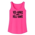 thumbnail image 3 of Yee Haws and Hell Naws Tank Top for Women and Teens Funny Country Western Summer Shirt Neon Pink Tank Top XX-Large, 3 of 4