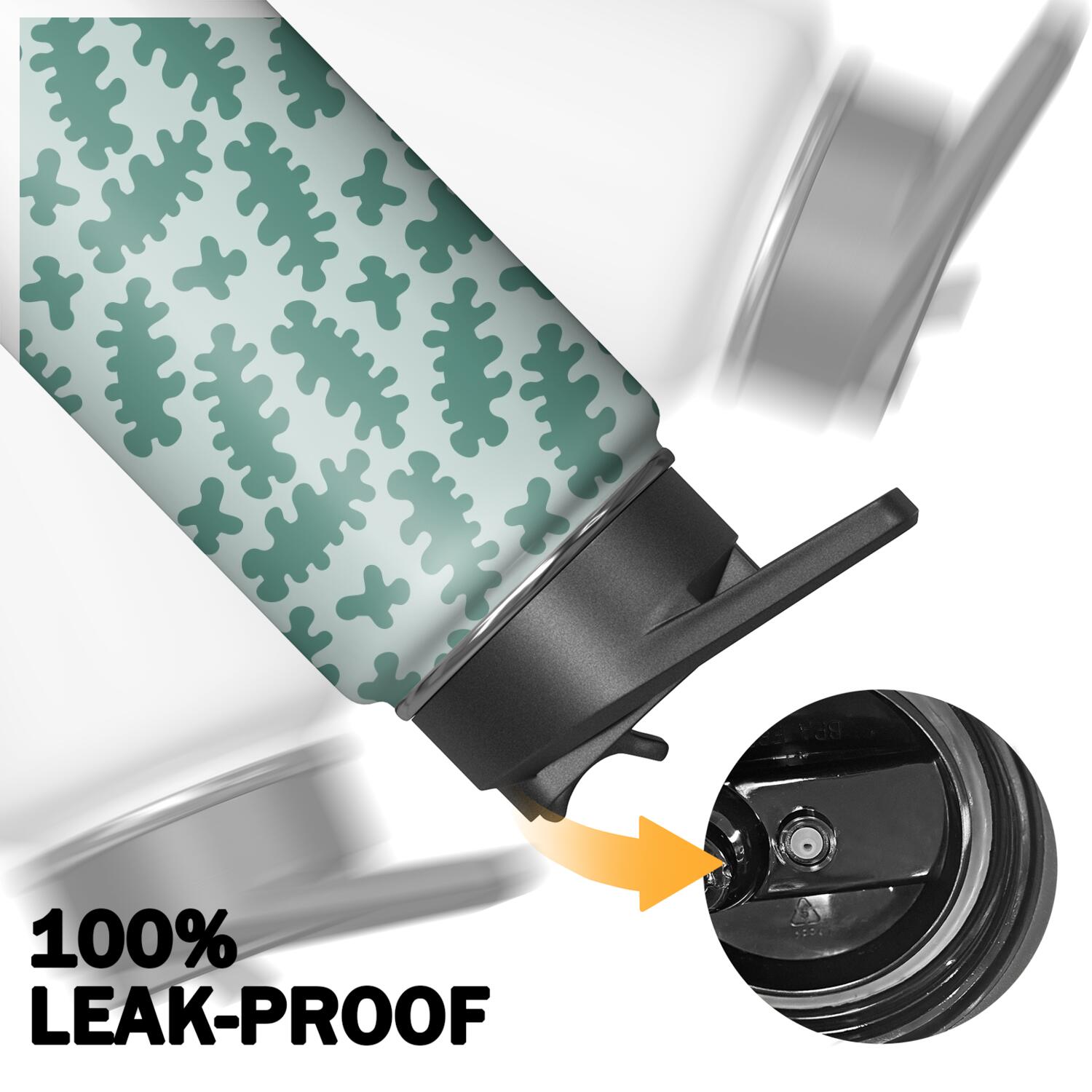 Camouflage Insulated Stainless Steel Water Bottle with Straw & Cleaning Brush – 18/32/40 Oz | Leakproof, BPA-Free, 304 Stainless Steel, Wide Mouth, Travel Mug for Car, Gym, Office