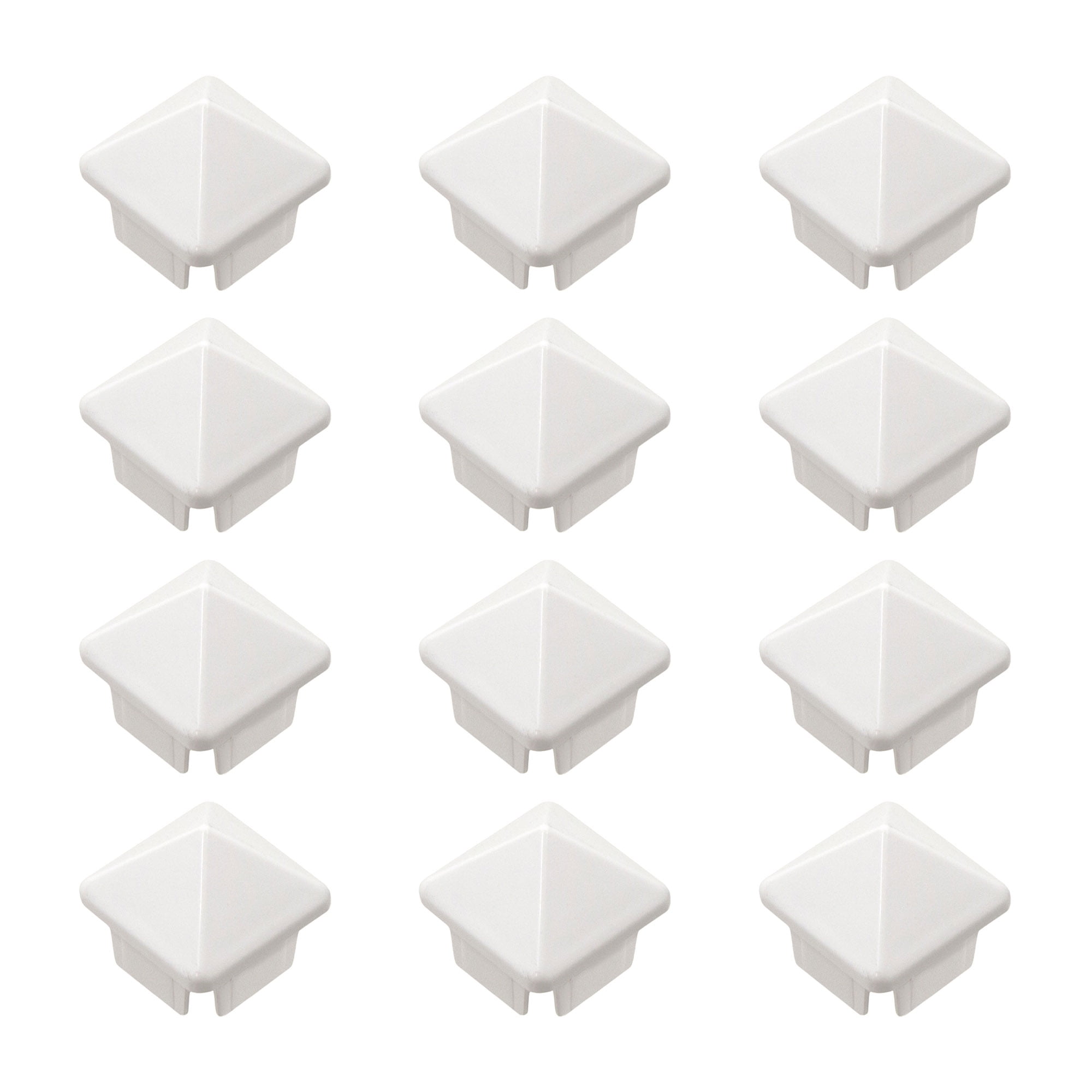 Plum Fittings 1 1/4' x 1 1/4' Sharp Vinyl Picket Caps | Vinyl Post Caps | Vinyl Fence Caps | White | (Pack of 10)