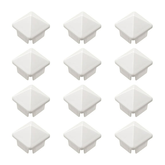 Plum Fittings 1 1/4" x 1 1/4" Sharp Vinyl Picket Caps | Vinyl Post Caps | Vinyl Fence Caps | White | (Pack of 10)