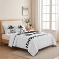 thumbnail image 5 of Twin XL Quilt Set 68''x98'', Happy Father's Day Lightweight Summer Bedspread Coverlet Set with 2 Pillow Shams, Bow Beard Funny Decor Breathable All Season Quilt Bedding for Dorm/Guest Room, 5 of 9