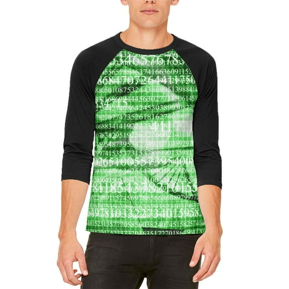 Math Science Genetics Geek Numbers are Life Mens Raglan T Shirt White-Black X-LG