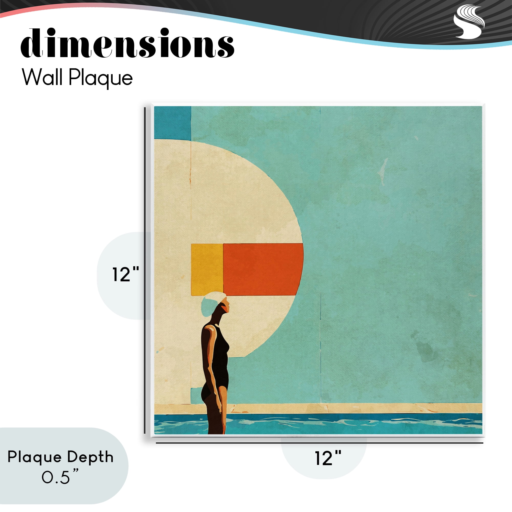 Stupell Industries Midcentury Pool Geometric Wall Plaque Art, design by Layla Oz