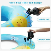 Rybozen Electric Air Pump for Inflatables,Portable Quick-Fill Air Pump with 3 Nozzles,110-120V, Inflator & Deflator