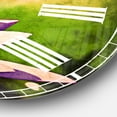 thumbnail image 3 of Designart 'Purple Lotus on Abstract Background' Traditional wall clock, 3 of 6