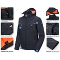 thumbnail image 4 of Little Donkey Andy Men's Snow Ski Jacket with Detachable Sleeves and Hood, Windproof Mountain Rain Jacket Blue Size M, 4 of 7