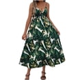 thumbnail image 1 of Vestido sin Mangas para Mujeres con Cuello en V Vestido de Moda Impreso Tropical, Correas Ajustables para Uso Casual Y Diario, 1 of 4