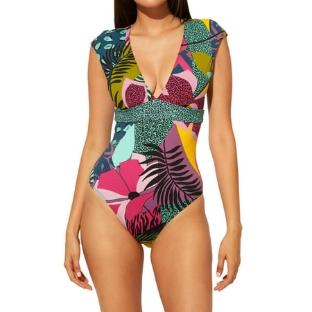 Bleu By Rod Beattie Women S Bleu Rod Beattie B Jungle Book Cap Sleeve Mio One Piece Swimsuit Multi 14 Walmart Com Walmart Com