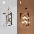 thumbnail image 3 of Zevni 8-Light Brass Gold Island Chandelier, Black Hanging Pendant Light, Modern Farmhouse Hanging Light for Dining Room, 3 of 6