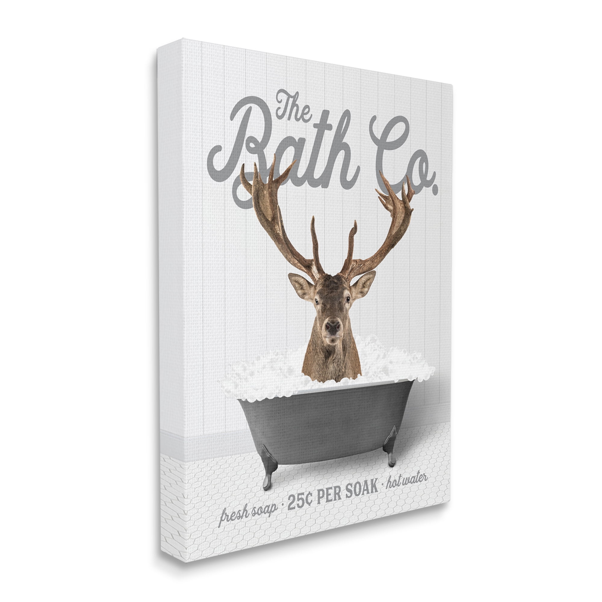 Stupell Industries Deer in Bubble Bath Animals & Insects Painting Gallery Wrapped Canvas Print Wall Art, 30 x 40