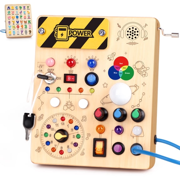 Sumsoltic Busy Board,Montessori Toys for 1-3 Year Old Boys & Girls,Travel Educational Learning Activities for Toddlers