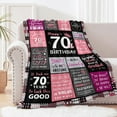 thumbnail image 5 of 70th Birthday Gifts for Women - 70th Birthday Decorations for Women - 70 Year Old Birthday Gifts - Happy 70th Birthday Gift Ideas for 70 Year Old Woman - 1955 Birthday Decoration Throw Blanket 60"x80", 5 of 6