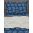thumbnail image 3 of Blue and White Comforter & Sham Bedding Set, Traditional Japanese Composition Watercolor Style Spotted Squares, 3 pcs Duvet Set Microfiber Filling Quilt, 5 Sizes, Navy Blue and White, by Ambesonne, 3 of 4