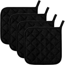 100% Cotton Pot Holders for Kitchen 7" x 7" Inches Heat Resistant Pot Holder Pack of 10 Black