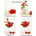 thumbnail image 3 of Zukuco 10 PCS Artificial Rose Flower Silk Roses Bouquet with Long Stem Fake for DIY Wedding Party Home Halloween Christmas Decoration (Red), 3 of 7