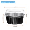 thumbnail image 2 of Uxcell 25Pcs Moldes para Hornear con Tapa 5oz Forros de Aluminio Mini Contenedores Desechables Tazas Negras, 2 of 6