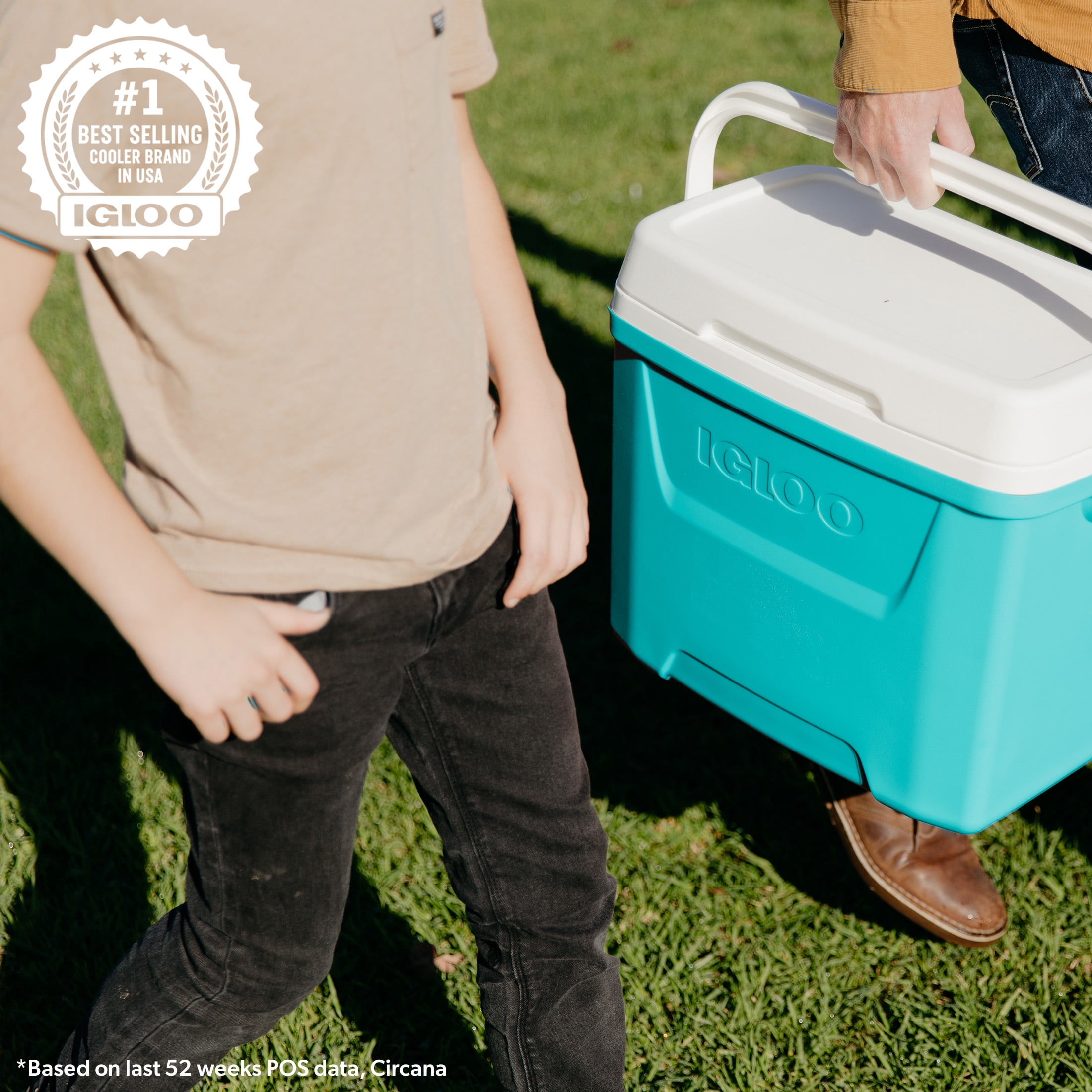 (2 pack) Igloo 28 QT Laguna Hard-Sided Ice Chest Cooler, Aqua Blue and White
