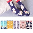 thumbnail image 4 of Women Split Toe Kimono Tabi Crew Socks Cute Cartoon for Cat Floral Bunny Print Flip Flop Sandal Japanese Ninja Geta Hosi, 4 of 15